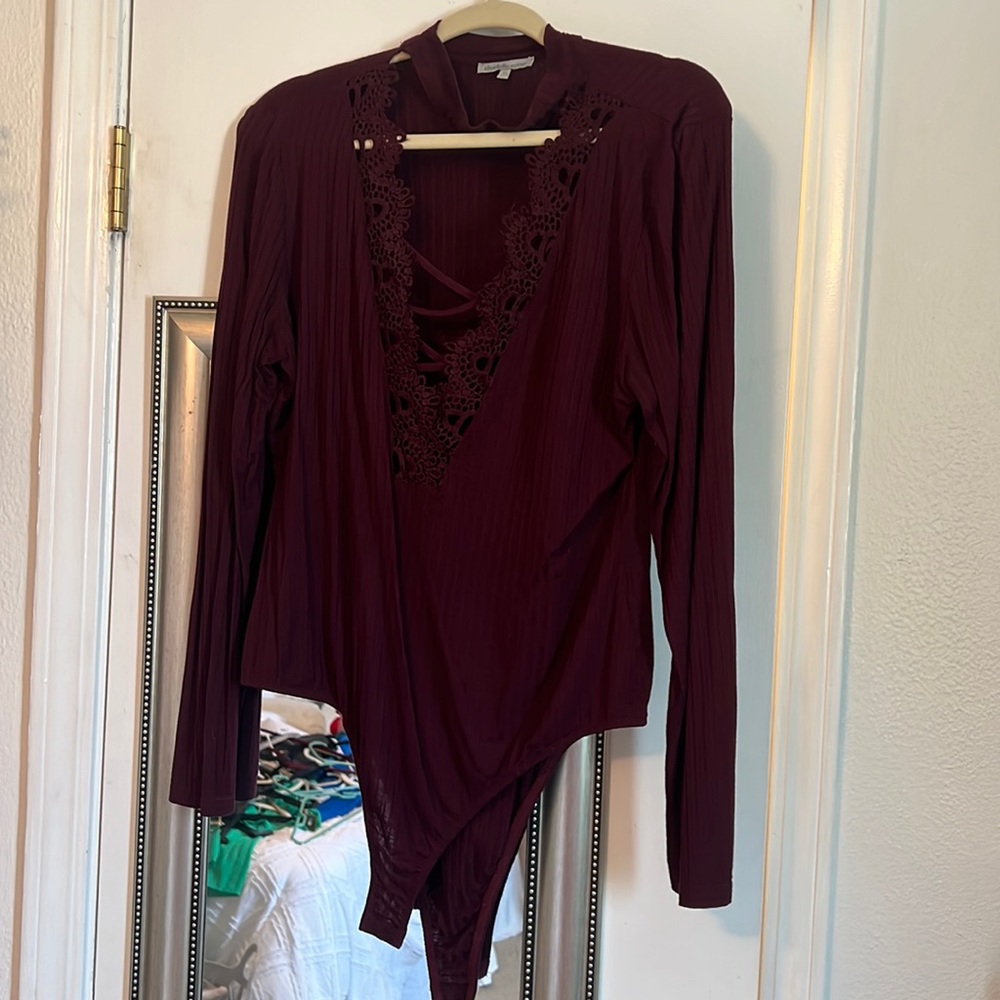 Charlotte Russe plunge neckline body suit
